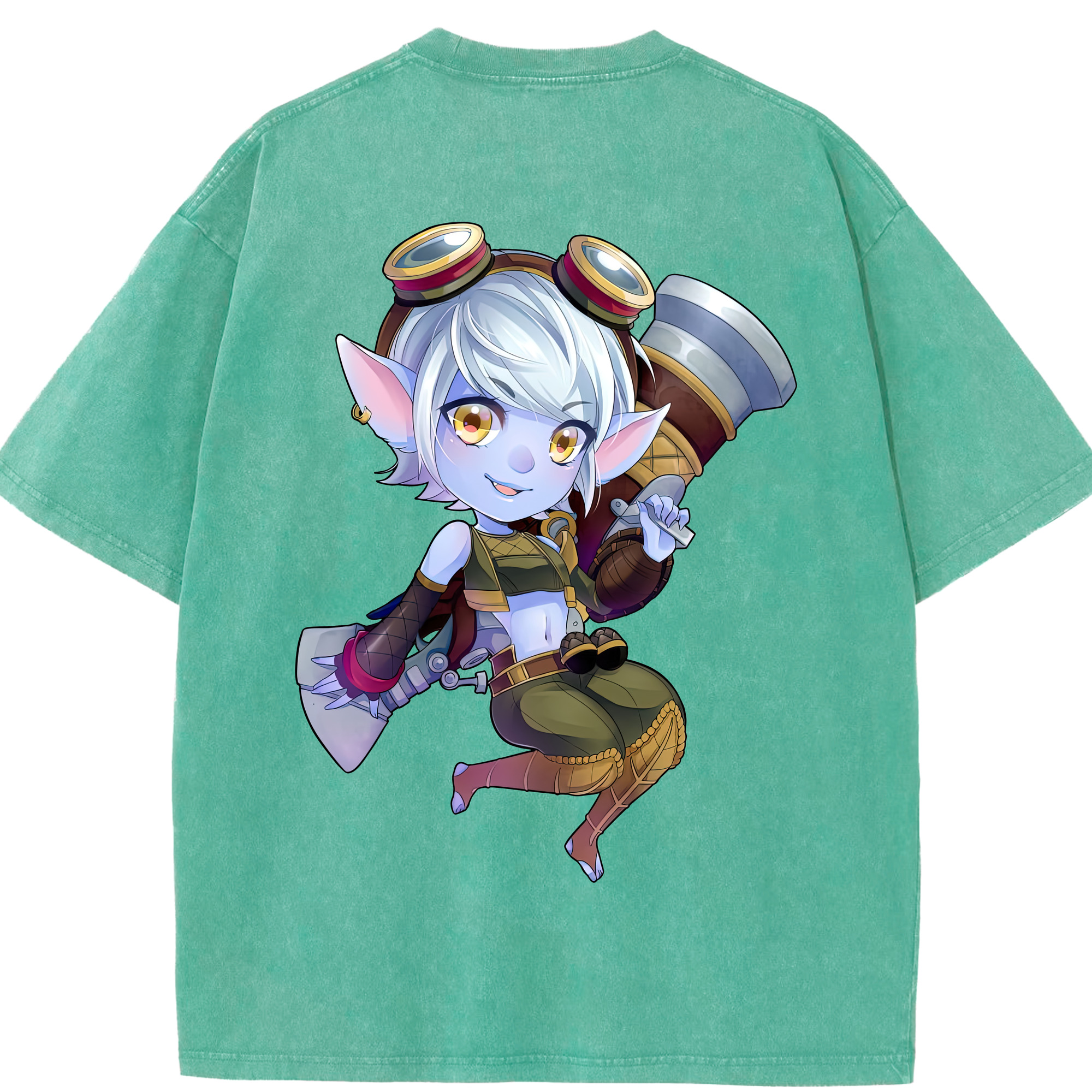 リーグ・オブ・レジェンド League of Legends LOL 綿100% ヴィンテージ風 半袖Tシャツ（背面プリント）